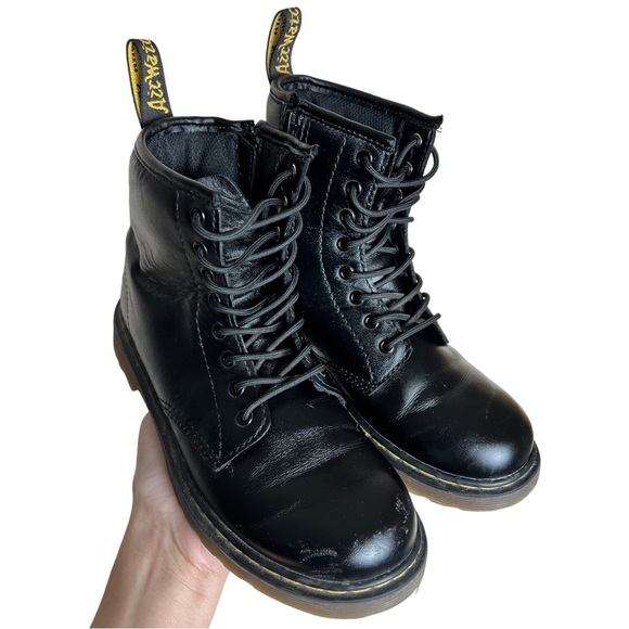 Doc DR Martens Delaney Boots 1460 Lace-Up black combat Unisex Kids Size 3 - Picture 8 of 17
